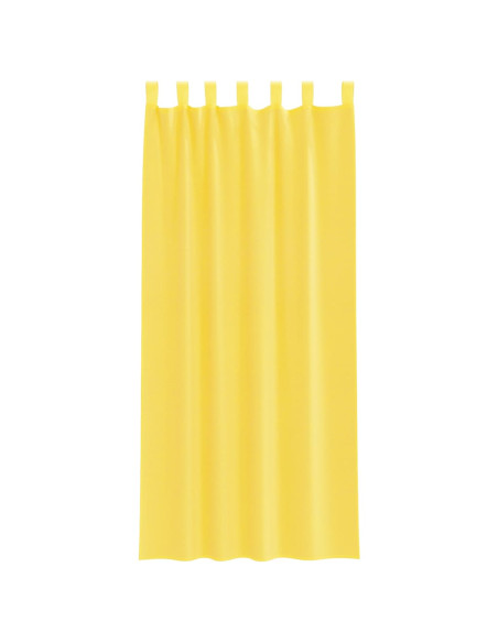 Tende in Voile con Tasche per Aste 2 pz Giallo