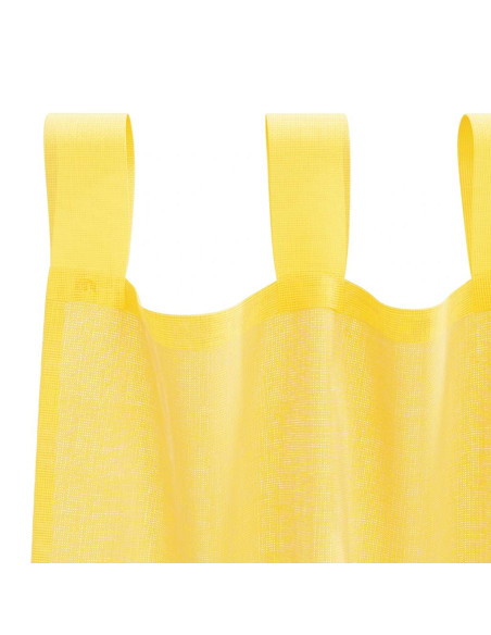 Tende in Voile con Tasche per Aste 2 pz Giallo