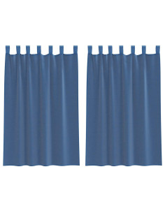 Tende in Voile con Tasche per Aste 2 pz Blu Reale 2
