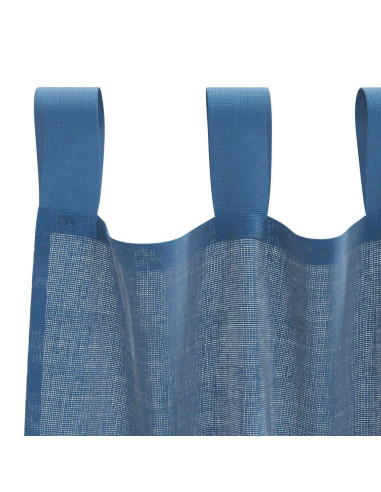 Tende in Voile con Tasche per Aste 2 pz Blu Reale