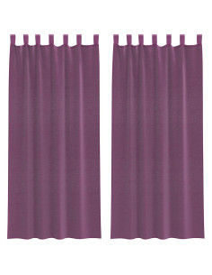 Tende in Voile con Tasche per Aste 2 pz Viola 2