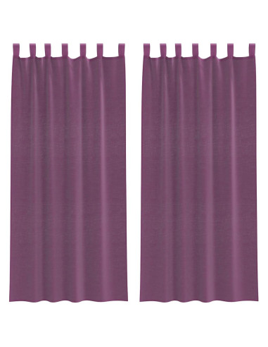 Tende in Voile con Tasche per Aste 2 pz Viola