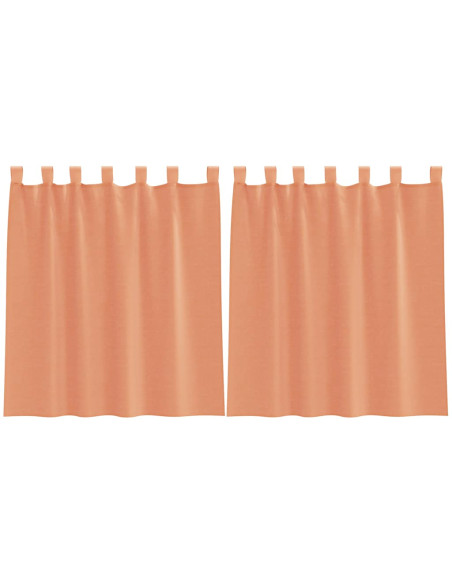 Tende in Voile con Tasche per Aste 2 pz Terracotta