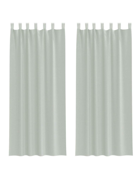 Tende in Voile con Tasche per Aste 2 pz Grigio Chiaro