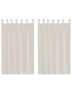 Tende in Voile con Linguetta 2 pz Crema 2