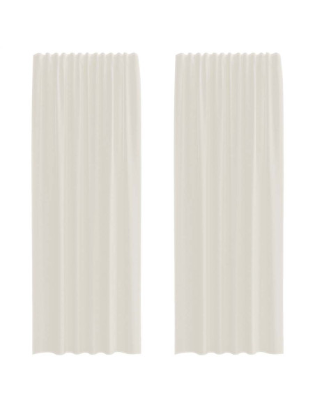 Tende in Voile con Tasche per Aste 2 pz Crema