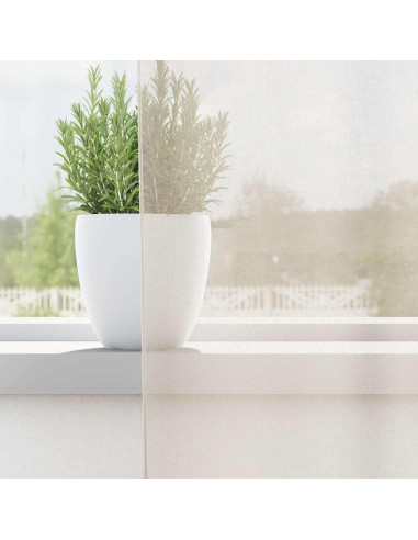 Tende in Voile con Tasche per Aste 2 pz Crema