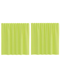 Tende in Voile con Tasche per Aste 2 pz Verde Mela 2