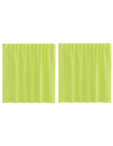 Tende in Voile con Tasche per Aste 2 pz Verde Mela