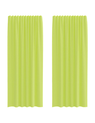 Tende in Voile con Tasche per Aste 2 pz Verde Mela