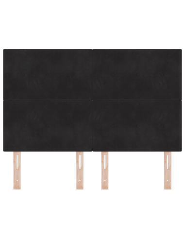 Testiera LED con luci a strisce a LED Nero 160 cm Poliestere