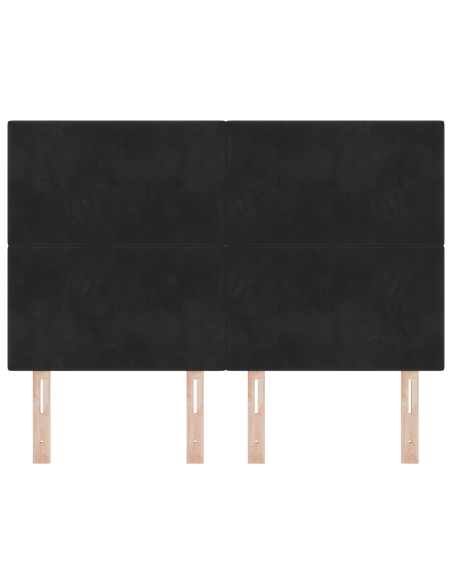 Testiera LED con luci a strisce a LED Nero 160 cm Poliestere