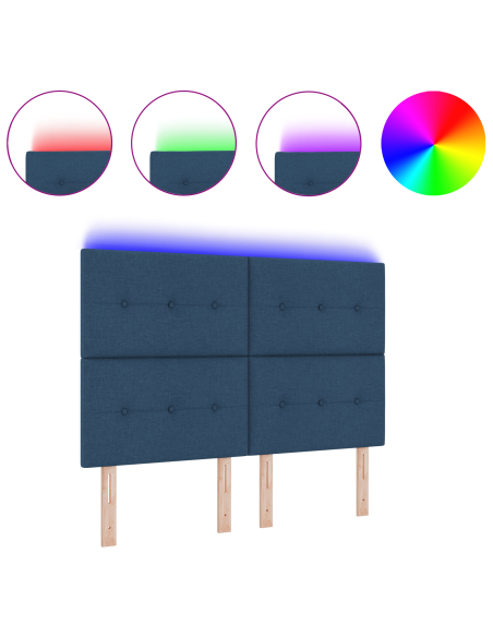 Testiera LED con luci a strisce a LED Blu 160 cm Poliestere