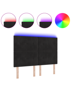 Testiera LED con luci a strisce a LED Nero 160 cm Poliestere 2