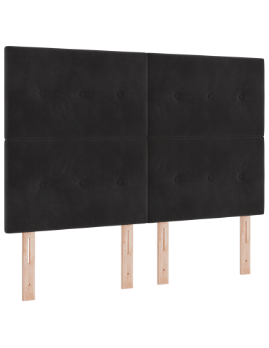 Testiera LED con luci a strisce a LED Nero 160 cm Poliestere