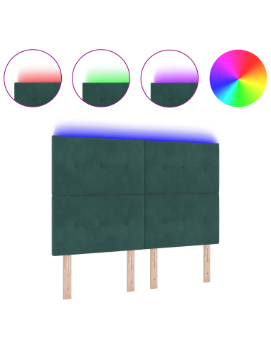 Testiera LED con luci a strisce a LED Verde 160 cm Poliestere