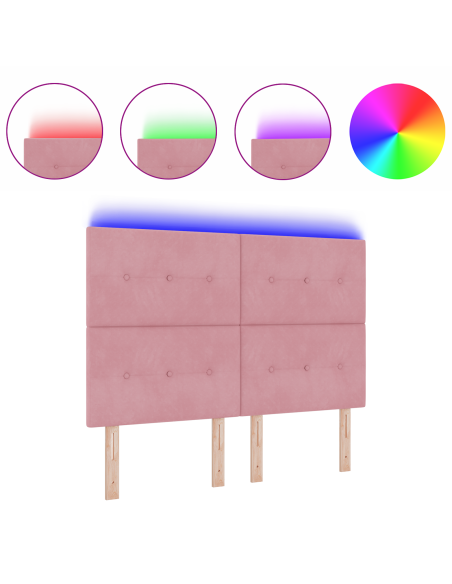 Testiera LED con luci a strisce a LED Rosa 160 cm Poliestere