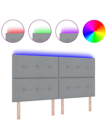 Testiera LED con testiera Grigio chiaro 180 cm Poliestere