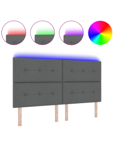 Testiera LED con testiera Grigio scuro 180 cm Poliestere 2