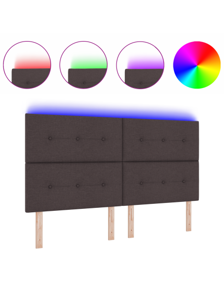 Testata LED Marrone Scuro 90 cm Tessuto