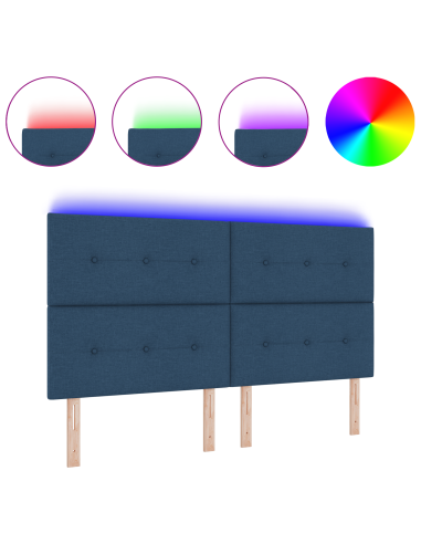 Testiera LED con luci a strisce a LED Blu 180 cm Poliestere