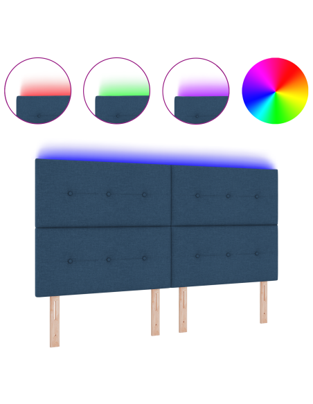 Testiera LED con luci a strisce a LED Blu 180 cm Poliestere