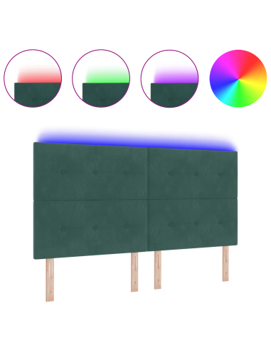 Testiera LED con luci a strisce a LED Verde 180 cm Poliestere