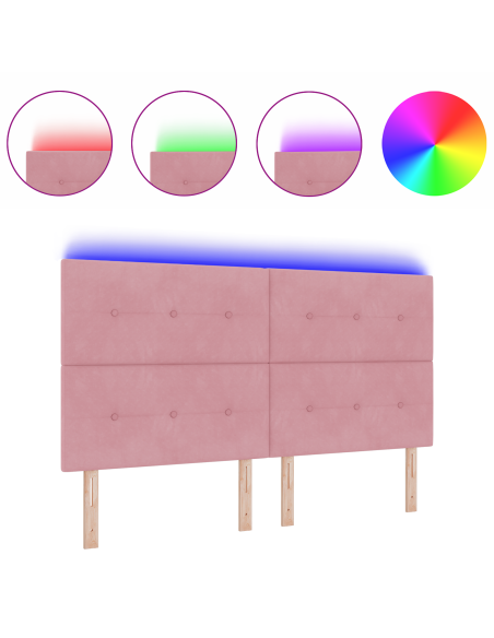 Testiera LED con luci a strisce a LED Rosa 180 cm Poliestere