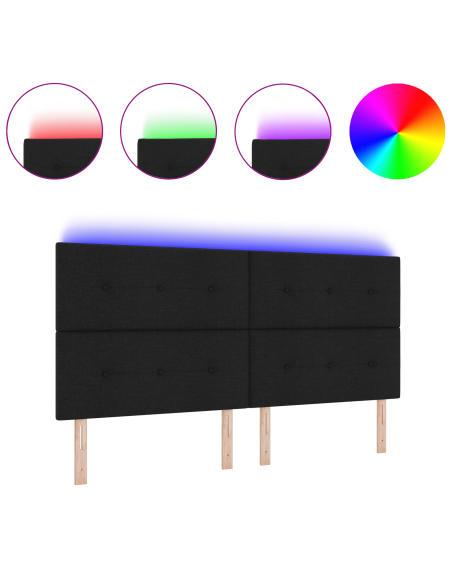 Testata LED Nera 100 cm in Tessuto