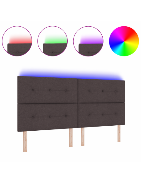 Testata LED  Marrone Scuro 100 cm Tessuto