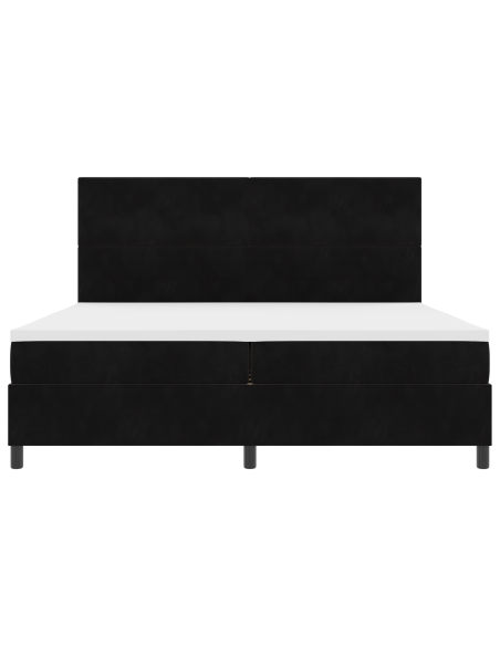 Letto a Molle con Materasso e LED Black 200x200 cm in Velluto