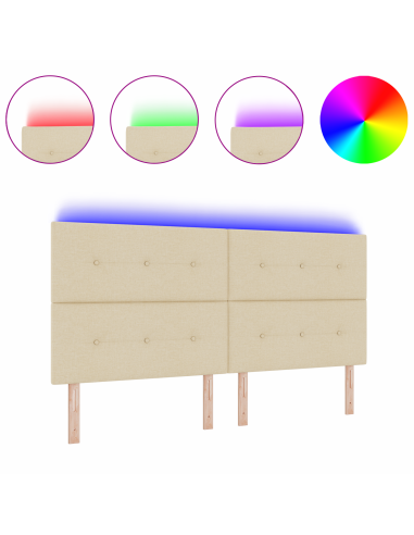 Testiera LED con luci a strisce a LED Crema 200 cm Poliestere