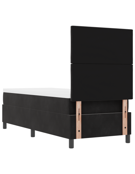 Letto Box Spring con Materasso e LED Nero 80x200 cm Velluto