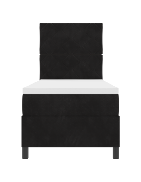 Letto Box Spring con Materasso e LED Nero 80x200 cm Velluto
