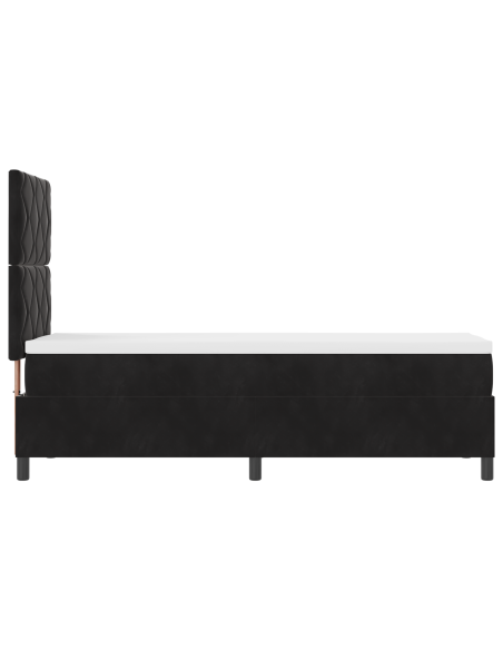 Letto Box Spring con Materasso e LED Nero 80x200 cm Velluto