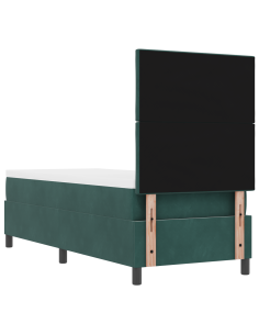 Letto a Sorgente LED Verde Scuro 80 x 200 cm Tessuto 2