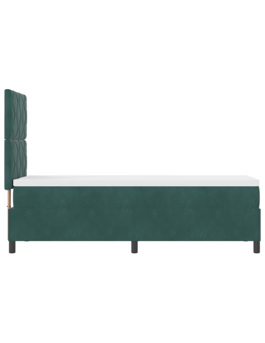 Letto a Sorgente LED Verde Scuro 80 x 200 cm Tessuto