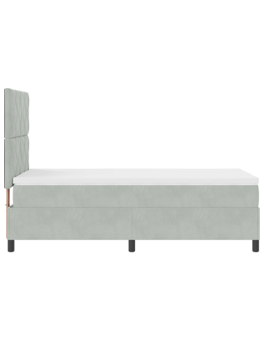 Letto a Sorgente LED Grigio chiaro 90 x 190 cm Tessuto