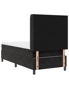 Letto a molle con strisce LED Nero 100 x 200 cm Velluto 2