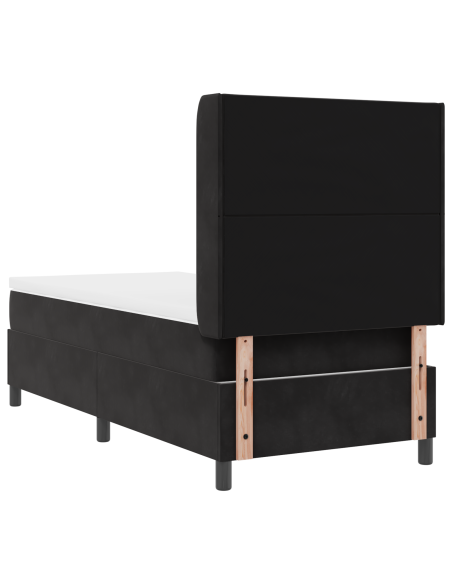 Letto Box Spring con Materasso e LED Nero 100x200 cm Velluto