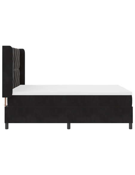 Letto a molle con strisce LED Nero 140 x 190 cm Velluto