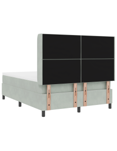 Letto a molle con materasso Grigio chiaro 140 x 200 cm Velluto 2