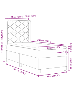 Letto a molle con materasso Talpa 140 x 200 cm Tessuto