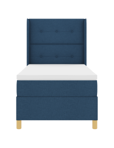 Letto a molle con materasso Blu 140 x 200 cm Tessuto 2