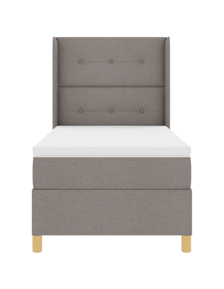 Letto a Piatto con Materasso e LED Tortora 100x200 cm Tessuto