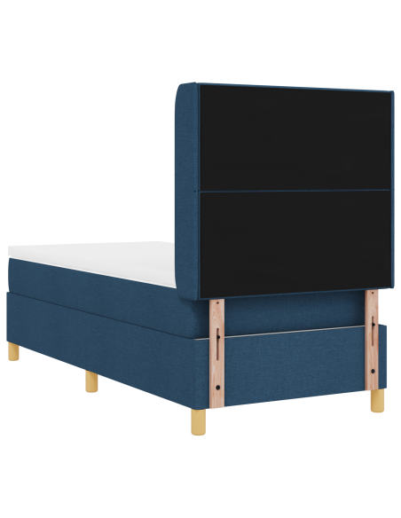 letto Box Spring  con materasso e LED blu 100x200 cm tessuto