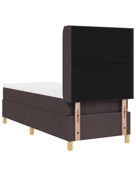 Letto Box Spring con Materasso e LED Marrone Scuro 80x200 cm Tessuto