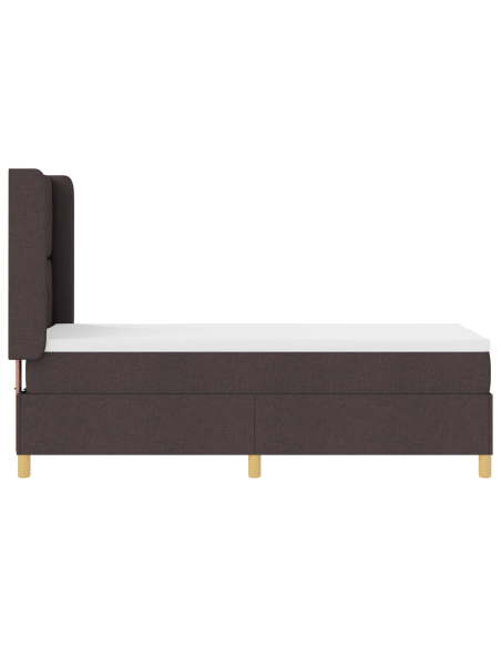 Letto Box Spring con Materasso e LED Marrone Scuro 80x200 cm Tessuto