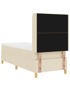 Letto a molle con materasso Crema 140 x 200 cm Tessuto 2