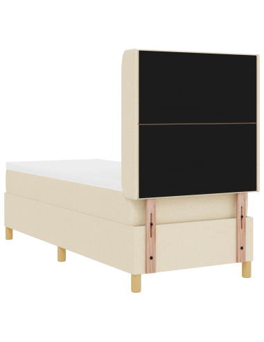 Letto a molle con materasso Crema 140 x 200 cm Tessuto